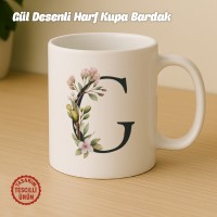 "G" Gül Desenli Harf Kupa Bardak