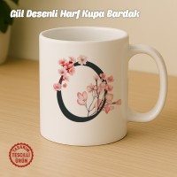 "O" Gül Desenli Harf Kupa Bardak