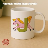 "U" Hayvan Harfli Kupa Bardak