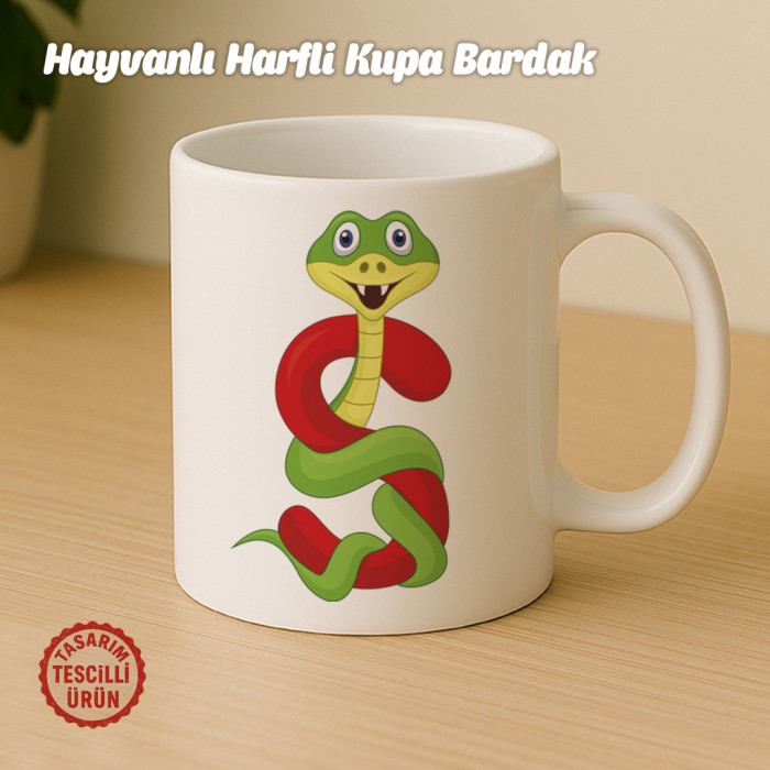 "S" Hayvan Harfli Kupa Bardak