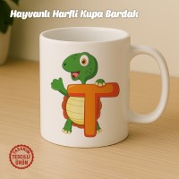 "T" Hayvan Harfli Kupa Bardak