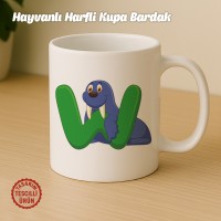 "W" Hayvan Harfli Kupa Bardak