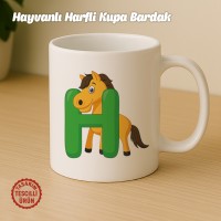 "H" Hayvan Harfli Kupa Bardak