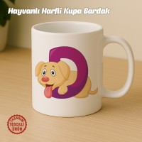 "D" Hayvan Harfli Kupa Bardak