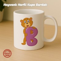 "B" Hayvan Harfli Kupa Bardak