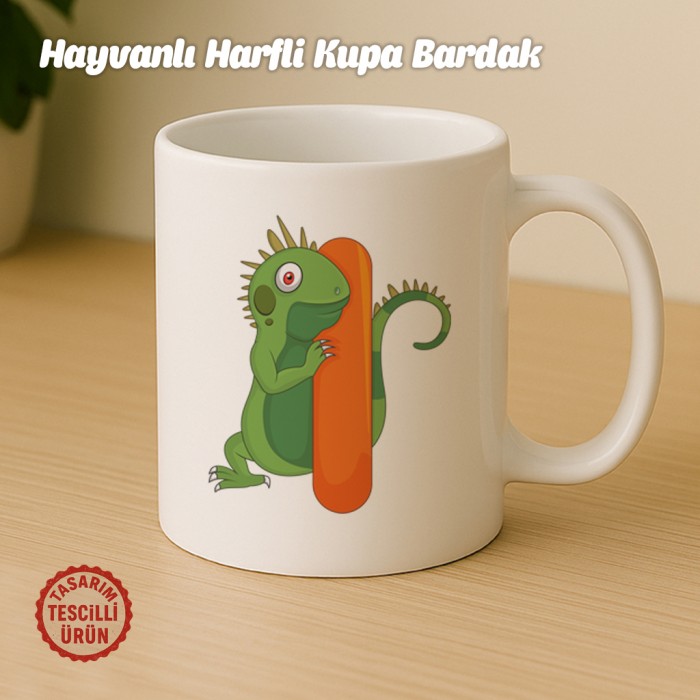 "I" Hayvan Harfli Kupa Bardak