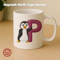 "P" Hayvan Harfli Kupa Bardak