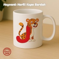 "J" Hayvan Harfli Kupa Bardak