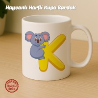 "K" Hayvan Harfli Kupa Bardak