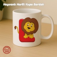"L" Hayvan Harfli Kupa Bardak