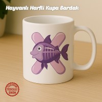 "X" Hayvan Harfli Kupa Bardak