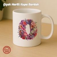 "O" Çiçekli Harf Kupa Bardak