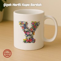 "Y" Çiçekli Harf Kupa Bardak