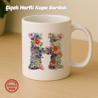 "H" Çiçekli Harf Kupa Bardak
