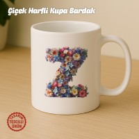 "Z" Çiçekli Harf Kupa Bardak