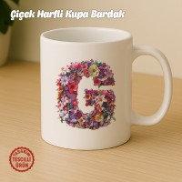 "G" Çiçekli Harf Kupa Bardak