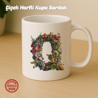 "Q" Çiçekli Harf Kupa Bardak