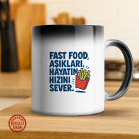 Fast Food Aşıkları Hayatın Hızını Sever Sihirli Kupa Bardak