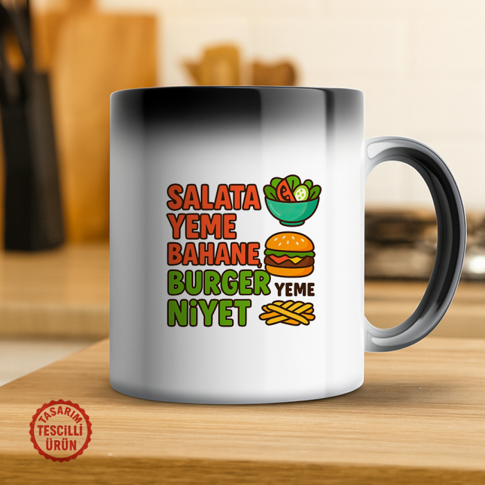 Salata Yeme Bahane, Burger Niyet Sihirli Kupa Bardak