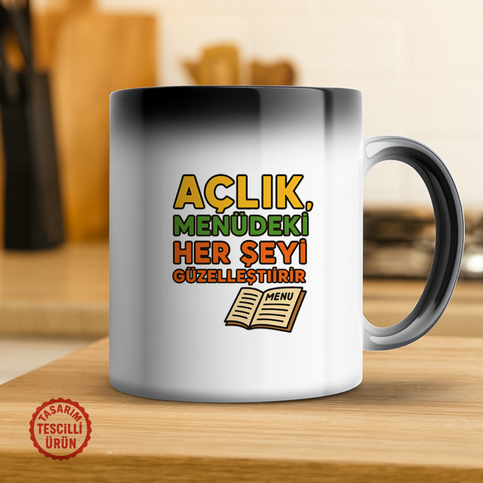 Açlık Menüdeki Her Şeyi Güzelleştirir Sihirli Kupa Bardak