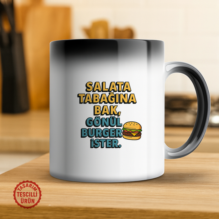 Salata Tabağına Bak, Gönül Burger İster Sihirli Kupa Bardak