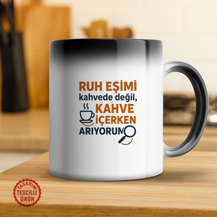 Ruh Eşimi Kahvede Değil, Kahve İçerken Arıyorum Sihirli Kupa Bardak