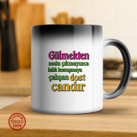 Gülmekten Sesin Çıkmayınca Hala Konuşmaya Çalışan Dost Candır Sihirli Kupa Bardak