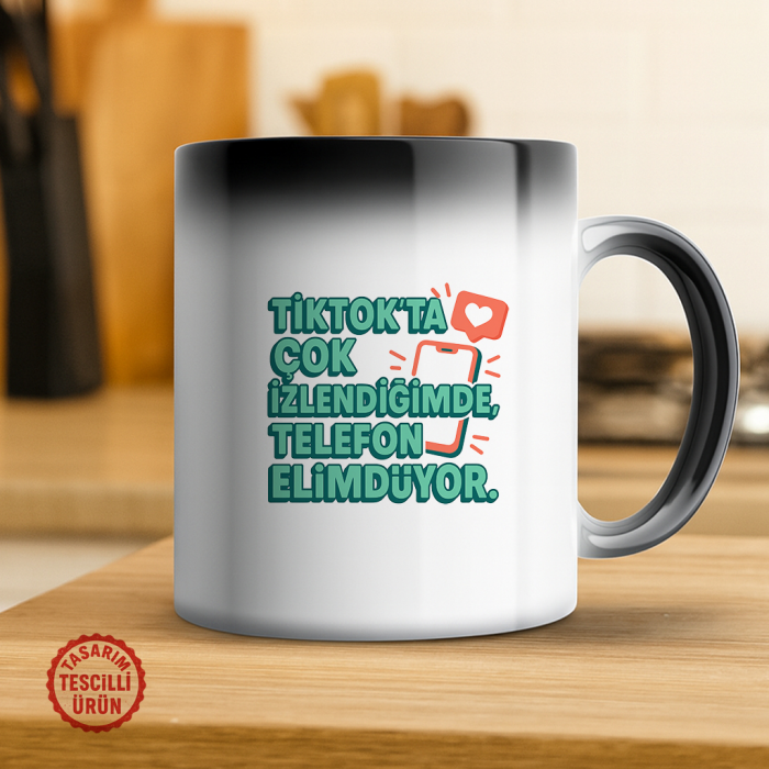 Tiktok'ta Çok İzlendiğimde, Telefon Elimden Düşüyor Sihirli Kupa Bardak