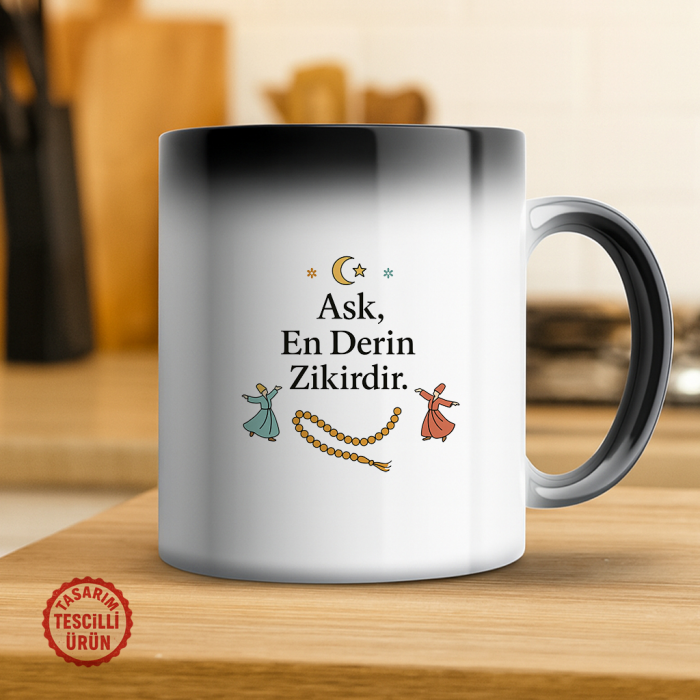 Aşk En Derin Zikirdir Sihirli Kupa Bardak