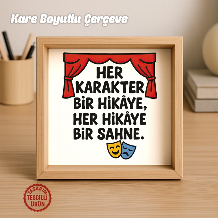 Her Karakter Bir Hikaye Ahşap Çerçeve