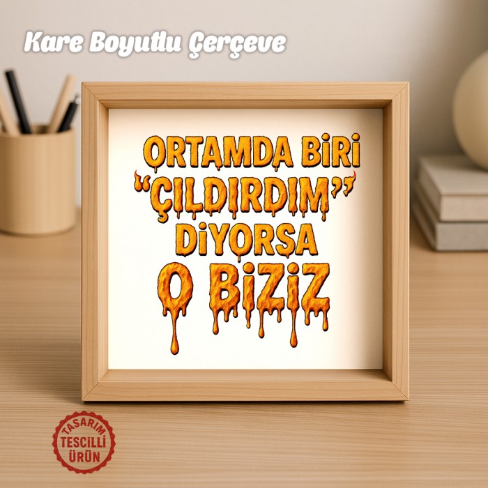 Biri Çıldırdım Diyorsa O Biziz Ahşap Çerçeve