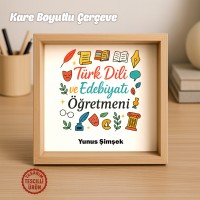 Türk Dili ve Edebiyatı Öğretmeni İsimli Ahşap Çerçeve