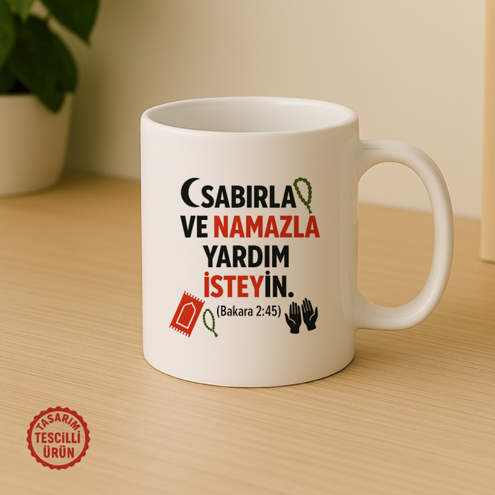 Sabırla ve Namazla Yardım İsteyin Kupa Bardak