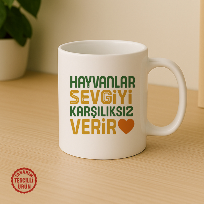 Hayvanlar Sevgiyi Karşılıksız Verir Kupa Bardak