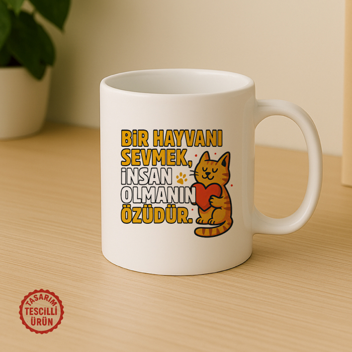 Bir Hayvanı Sevmek, İnsan Olmanın Özüdür Kupa Bardak