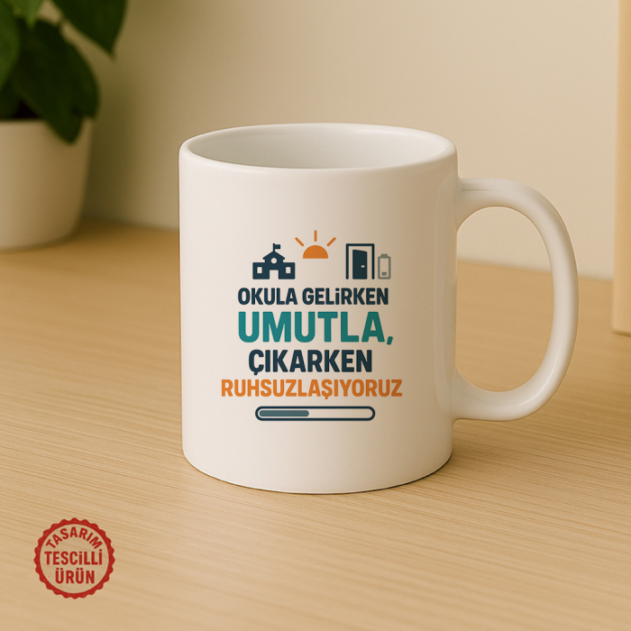 Okula Gelirken Umutla, Çıkarken Ruhsuzlaşıyoruz Kupa Bardak