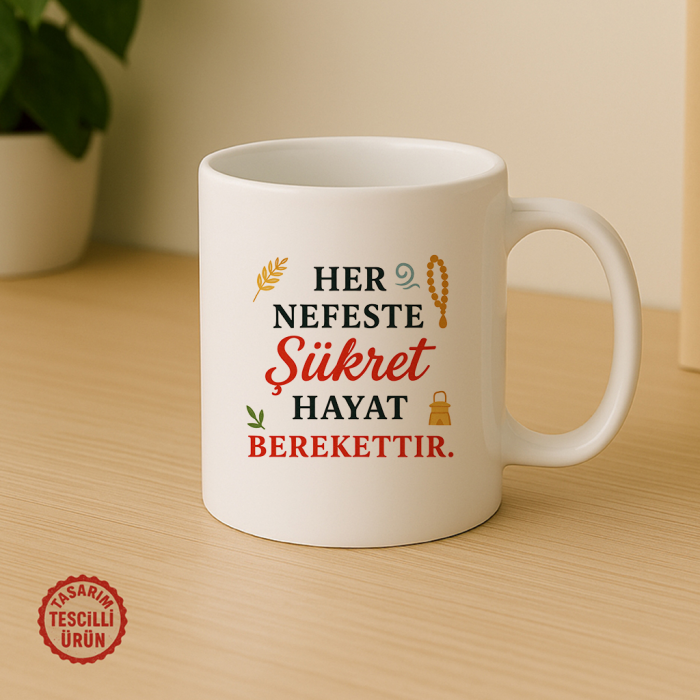 Her Nefeste Şükret Hayat Berekettir Kupa Bardak