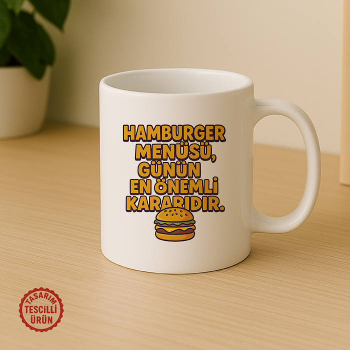 Hambuger Menüsü, Günün En Önemli Kararıdır Kupa Bardak