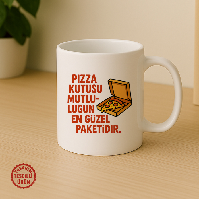 Pizza Kutusu Mutluluğun En Güzel Paketidir Kupa Bardak