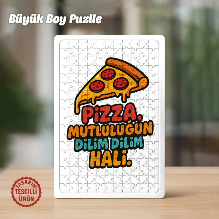 Pizza Mutluluğun Dilim Hali Büyük Boy Puzzle