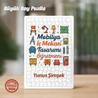 Mobilya İç Mekan Tasarımı Öğretmeni İsimli Büyük Boy Puzzle