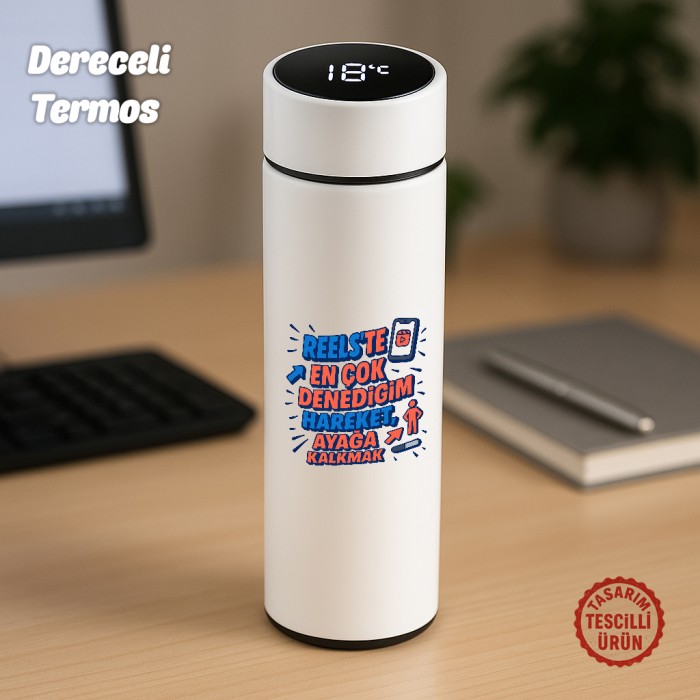 Reels'te En Çok Denediğim Hareket Ayağa Kalkmak Dereceli Termos