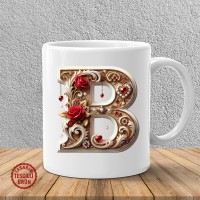 "B" Beyaz Harf Kupa Bardak