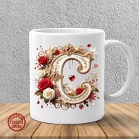 "C" Beyaz Harf Kupa Bardak