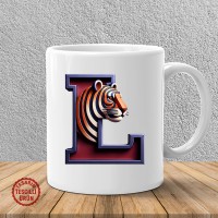 "L" Bordo Mavi Kaplan Harf Kupa Bardak