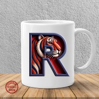 "R" Bordo Mavi Kaplan Harf Kupa Bardak