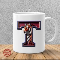 "T" Bordo Mavi Kaplan Harf Kupa Bardak