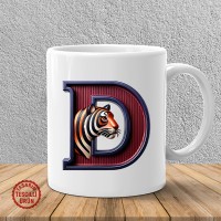 "D" Bordo Mavi Kaplan Harf Kupa Bardak