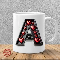 "A" Kalpli Harf Kupa Bardak