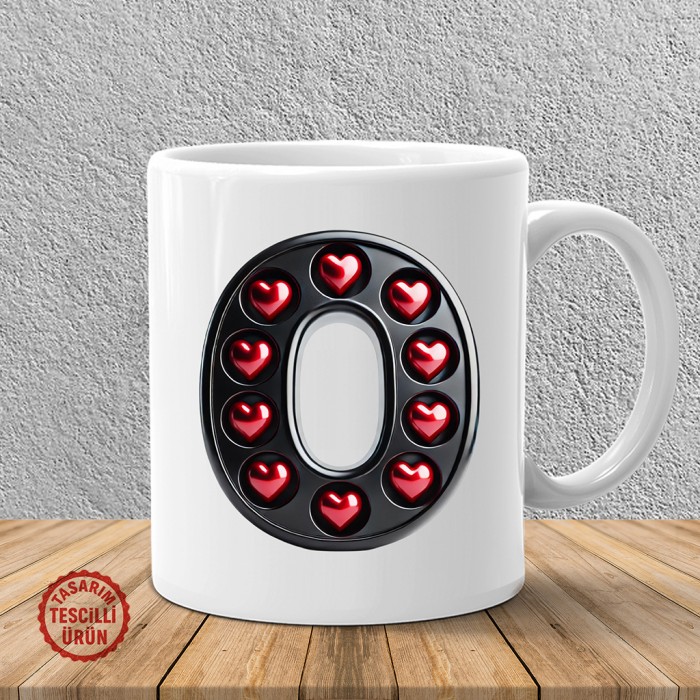 "O" Kalpli Harf Kupa Bardak